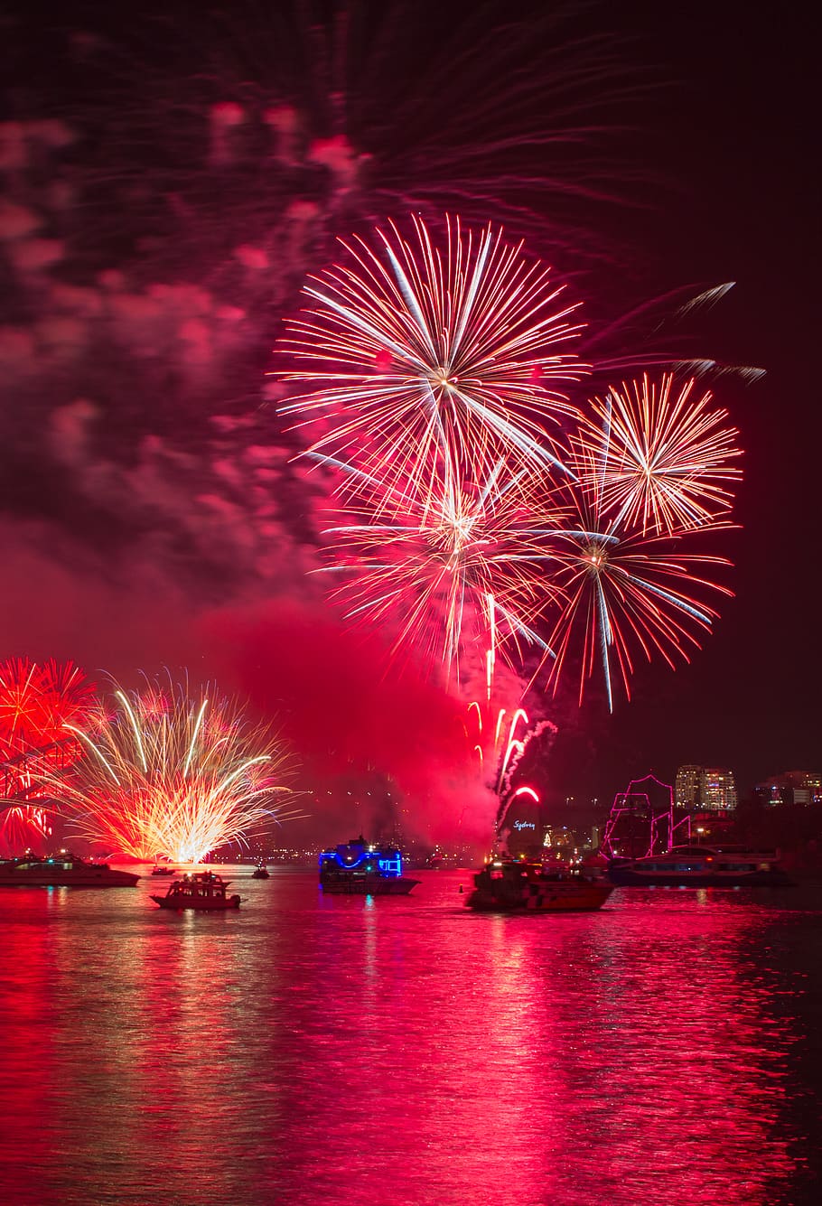 firework, illuminated, firework display, event, night, motion HD wallpaper