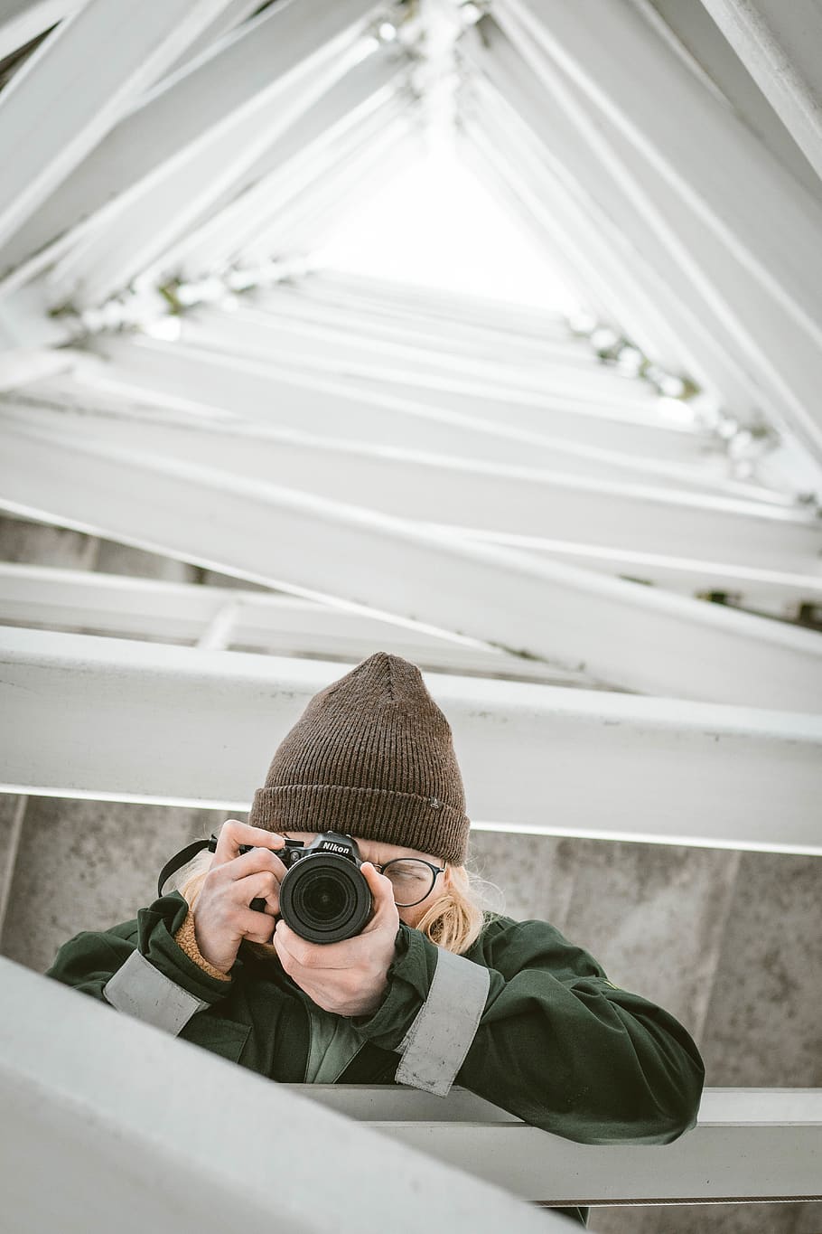 person using camera during daytime, one person, hat, real people HD wallpaper