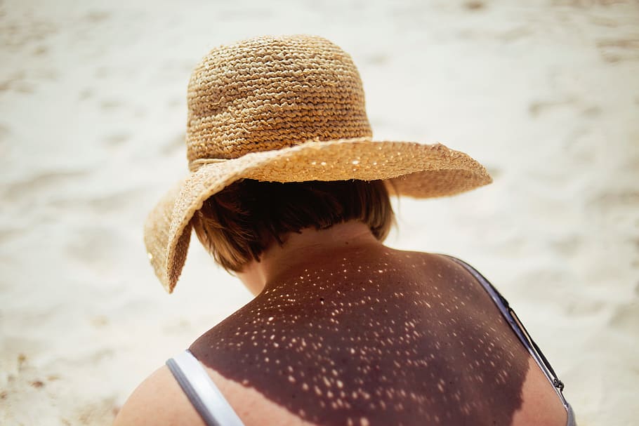 sand, beach, people, lady, girl, woman, hat, shadow, one person HD wallpaper
