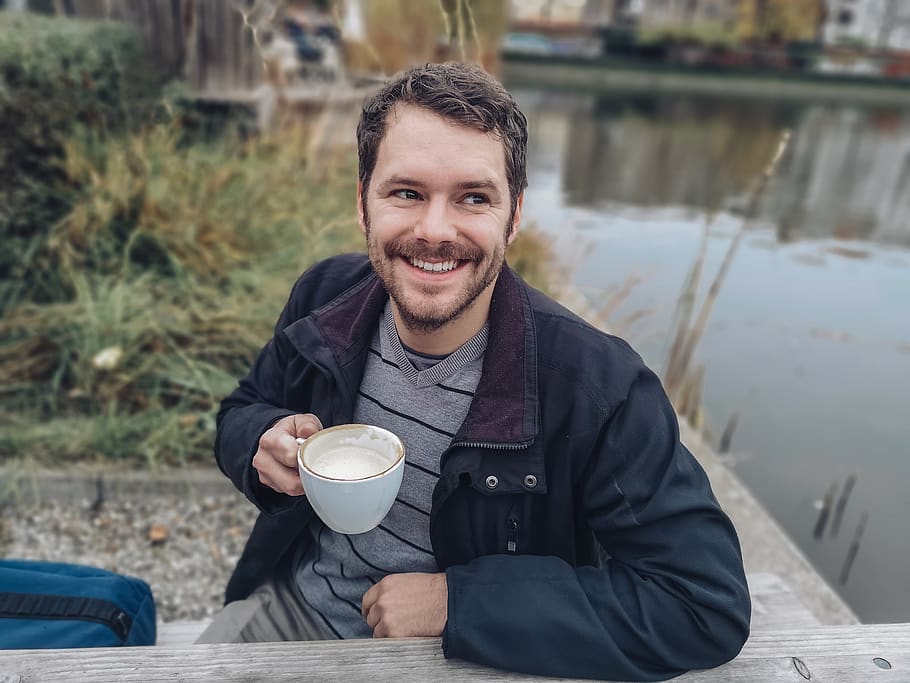 man, coffee, human, tee, person, drink, cup, portrait, relaxation HD wallpaper