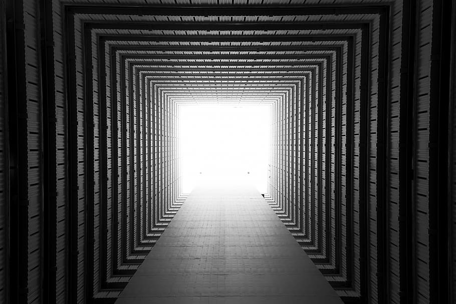 gray tunnel, architecture, built structure, the way forward, direction HD wallpaper