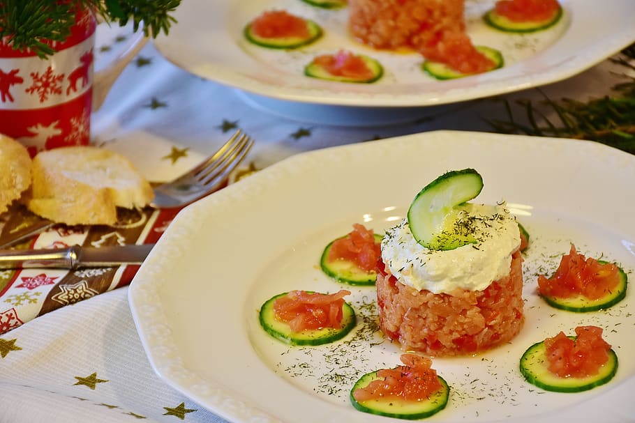 High Angle View of Meal Served in Plate, appetizer, cheese, christmas HD wallpaper