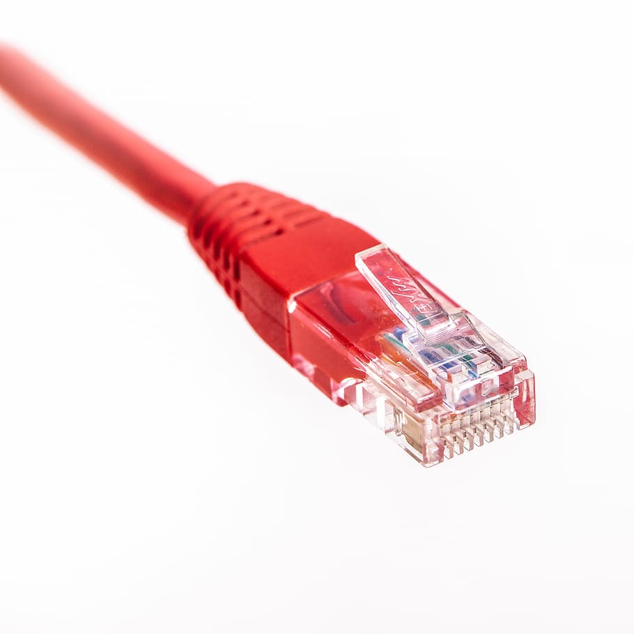 red ethernet tester, connection, communication, wireless technology HD wallpaper