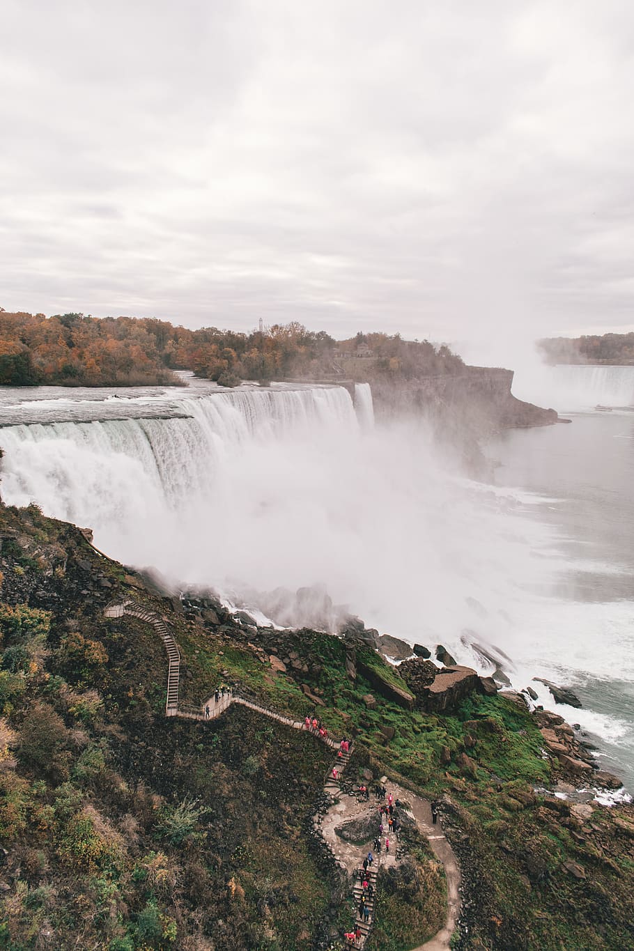 Photo of People Near Waterfall, cliff, environment, nature, niagara HD wallpaper