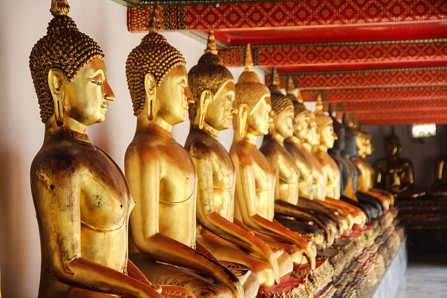thailand, the grand palace, buddhist, buddha, statues, religion, HD wallpaper