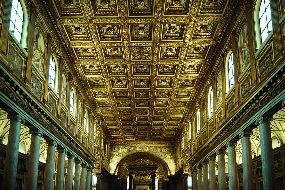 italy, florence, architecture, built structure, ceiling, low angle view HD wallpaper