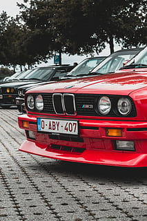 red BMW E30, automobile, car, transportation, vehicle, sports car HD wallpaper