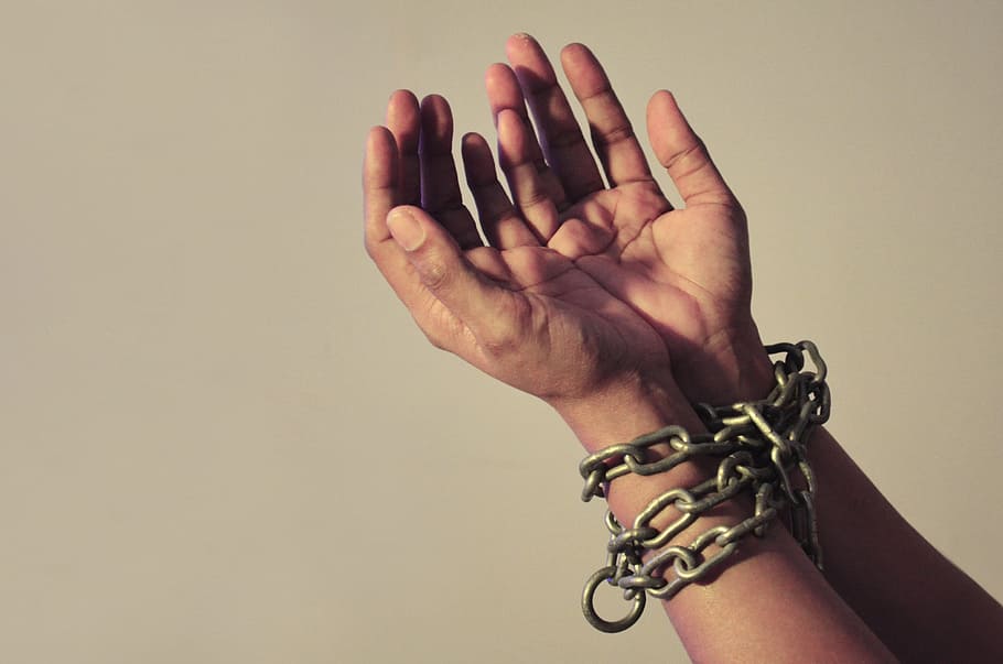 Chained hands, concepts, creative, ideas, human body part, human hand