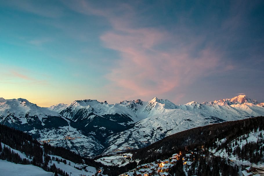 mountain, outdoors, nature, mountain range, ice, peak, snow HD wallpaper