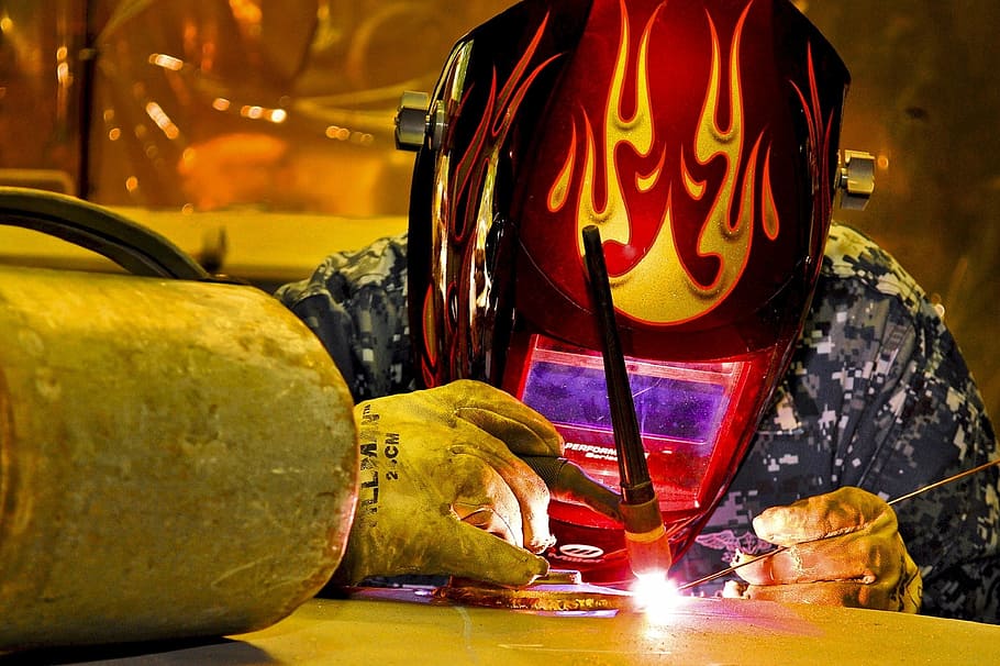work, site, construction, weld, welding, halloween, celebration HD wallpaper