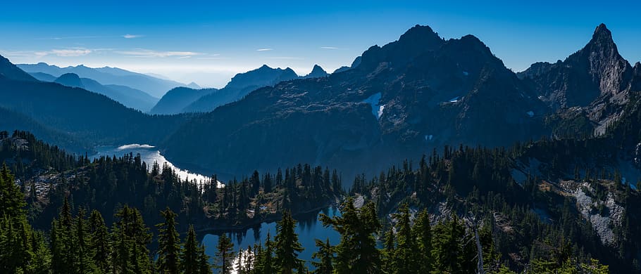 green leafed trees beside mountains, scenics - nature, environment HD wallpaper
