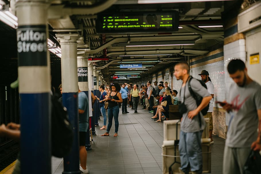 Photography of People at Train Station, city, commute, commuters HD wallpaper