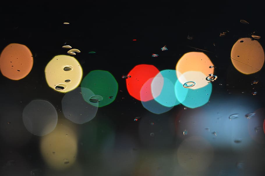 colors, lights, rain, multi colored, no people, circle, close-up HD wallpaper
