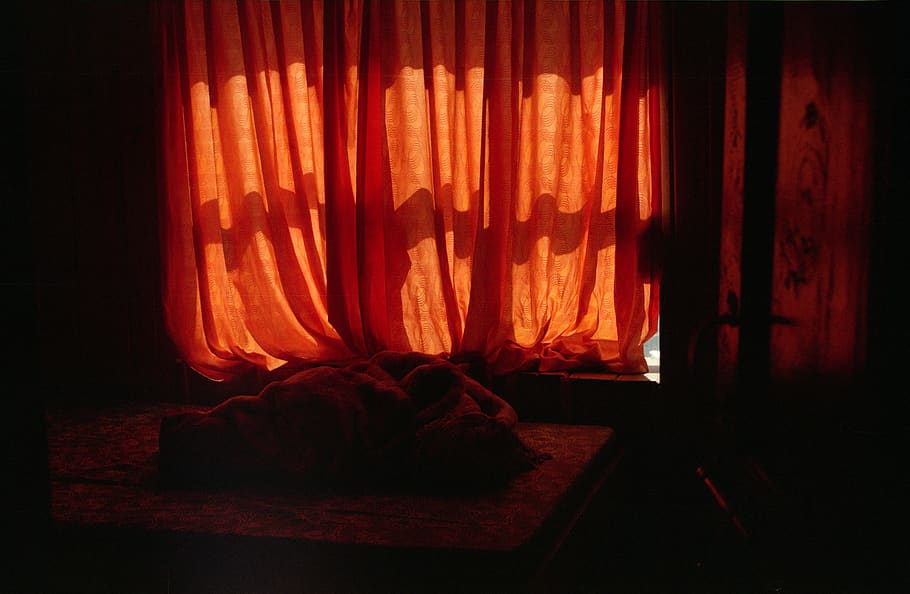 wanderlust, light, playing, curtain, orange, moutain, dom, tibetan HD wallpaper