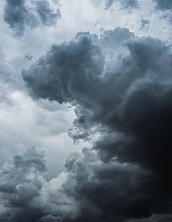 cumulus clouds, sky, texture, storm, nature, outdoors, thunder HD wallpaper