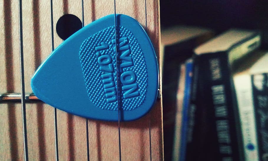 guitar, strings, pick, music, instrument, text, communication HD wallpaper