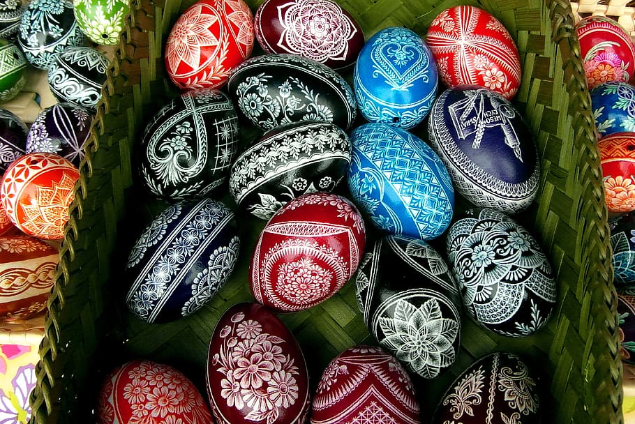 easter eggs, colorful, painted, skrobane, food, easter decorations HD wallpaper