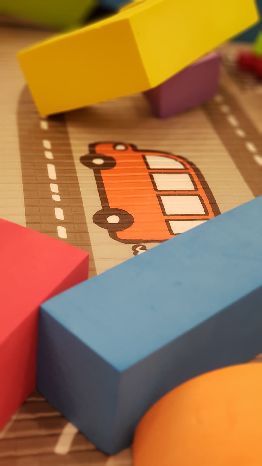 play, blocks, color, indoors, multi colored, table, high angle view HD wallpaper