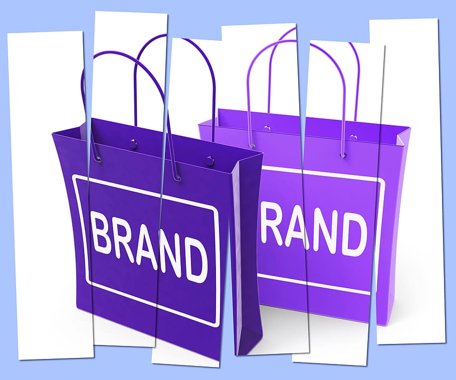 Brand Shopping Bags Showing Branding Product Label or Trademark