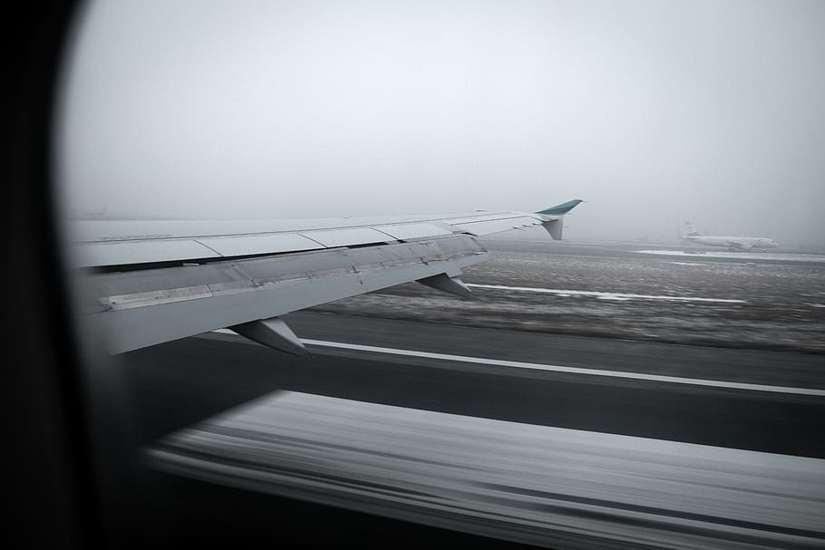 white airplane tail view, air vehicle, aircraft wing, mode of transportation HD wallpaper