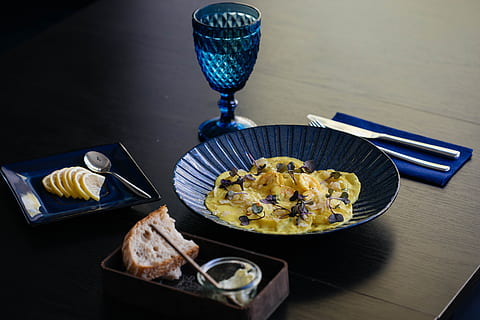 Photograph of a Breakfast, bread, butter, cutlery, dairy product HD wallpaper