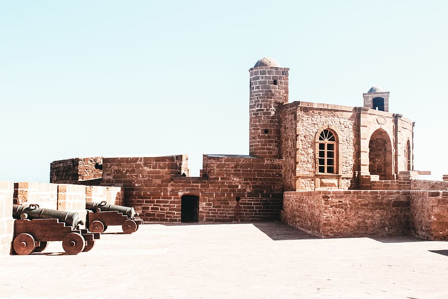 brown concrete tower with canons, architecture, building exterior HD wallpaper