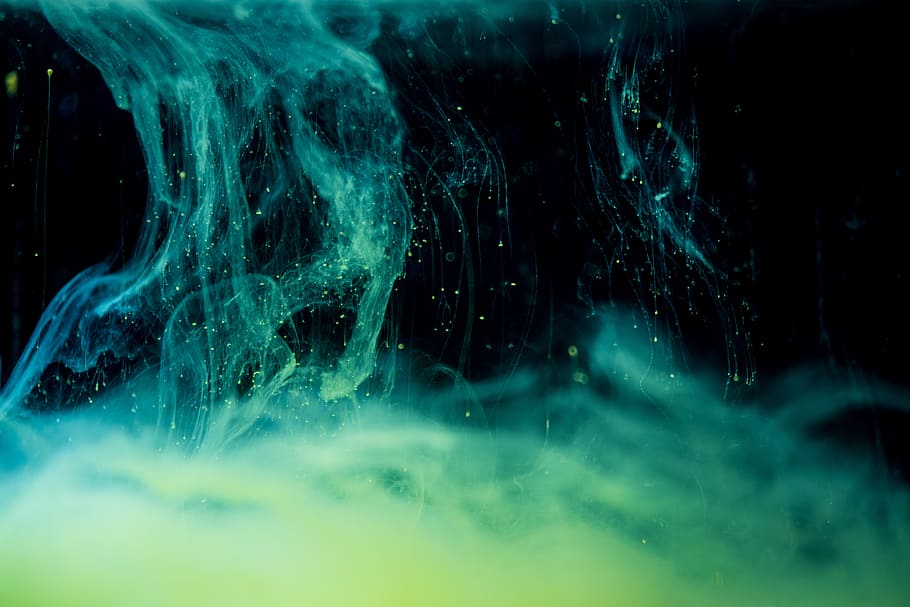 Abstract Background, motion, no people, water, green color, black background HD wallpaper