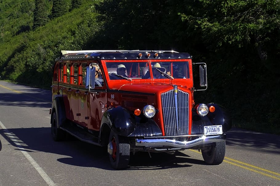 red jammer, bus, 1937, oldtimer, classic, nostalgia, transports HD wallpaper