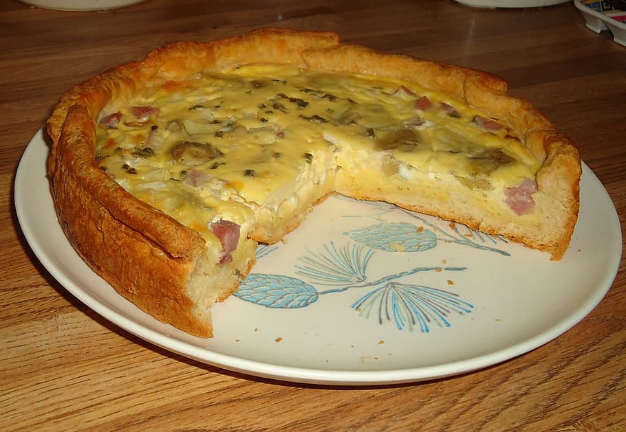 quiche, eggs, omelette, pie, breakfast, food, food and drink HD wallpaper