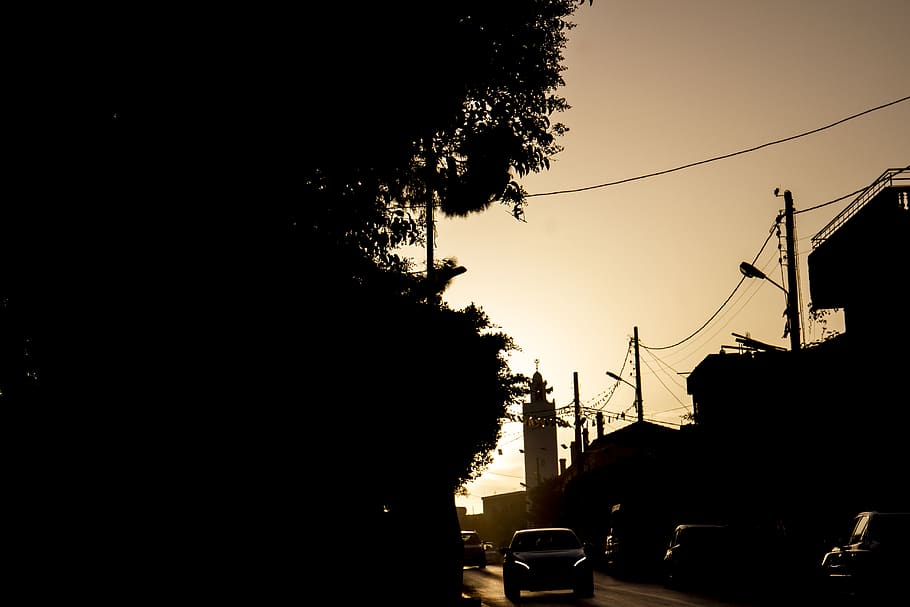 algeria, khraïcia, motor vehicle, silhouette, transportation HD wallpaper