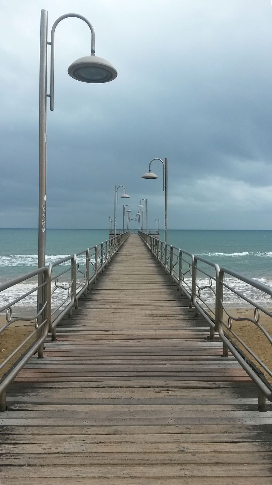 Brown Beach Dock, boardwalk, jetty, ocean, pier, sea, seashore HD wallpaper