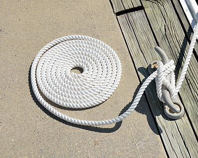 White Rope, boating, cleat, close-up, cord, design, dock, equipment HD wallpaper