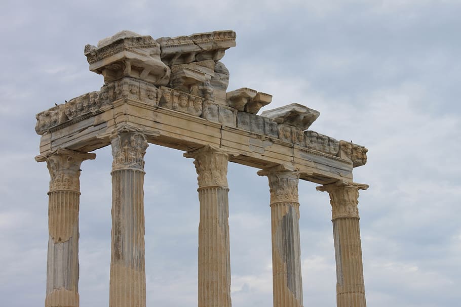 apollos temple, side, turkey, building, antiquity, columnar, HD wallpaper