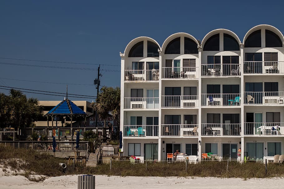 beach, hotel, architecture, condominium, building, property HD wallpaper