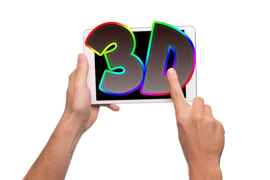 tablet, 3d, electronic, object, touch, screen, technology, human hand HD wallpaper