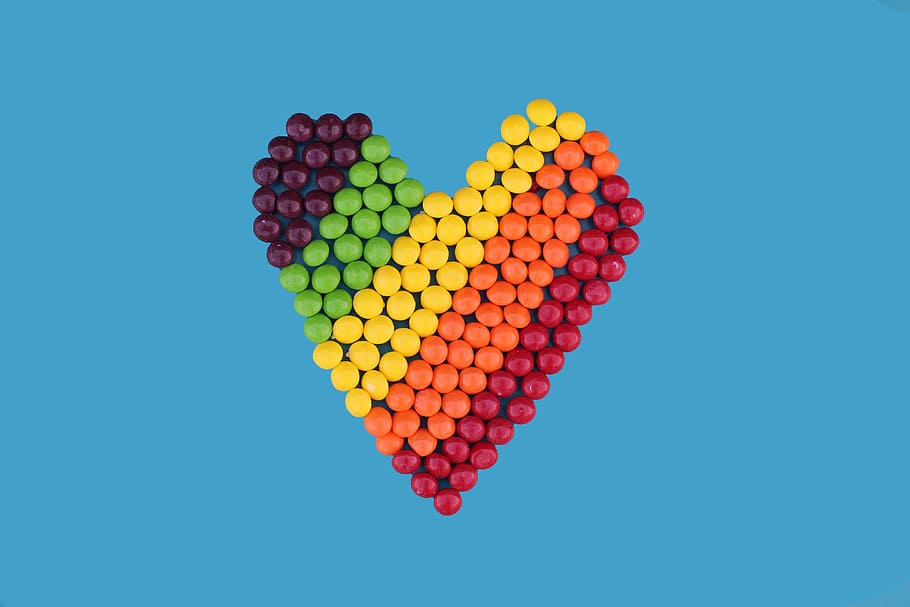 Heart Fruit Form, abstract, bright, color, colorful, design, disjunct, HD wallpaper