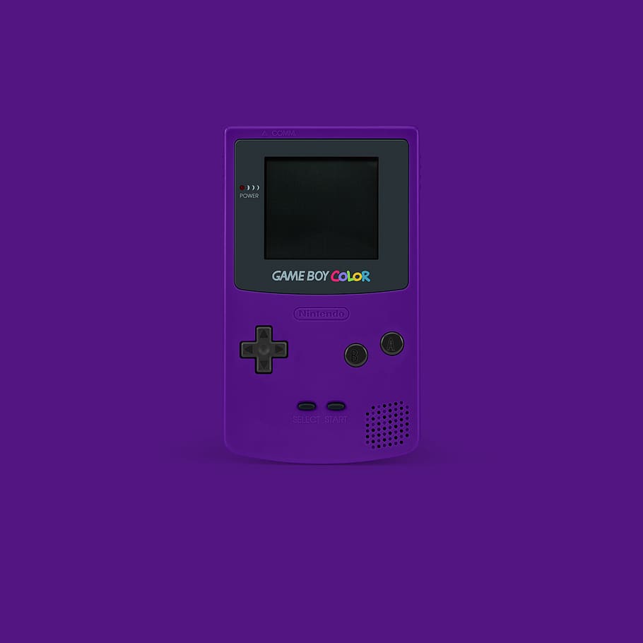 purple Nintendo GameBoy Color, screen, lcd screen, monitor, electronics