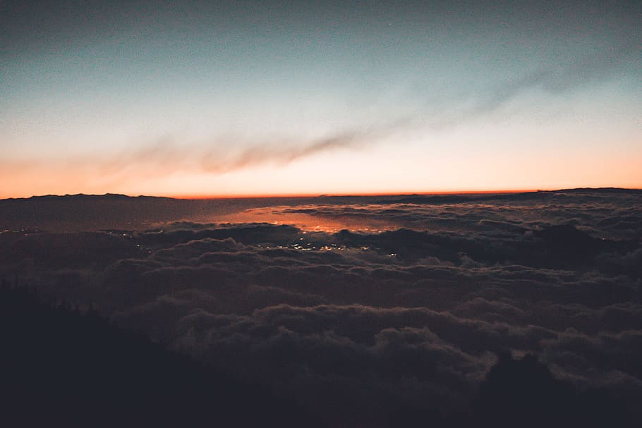 nature, outdoors, sky, landscape, scenery, sunset, red sky HD wallpaper