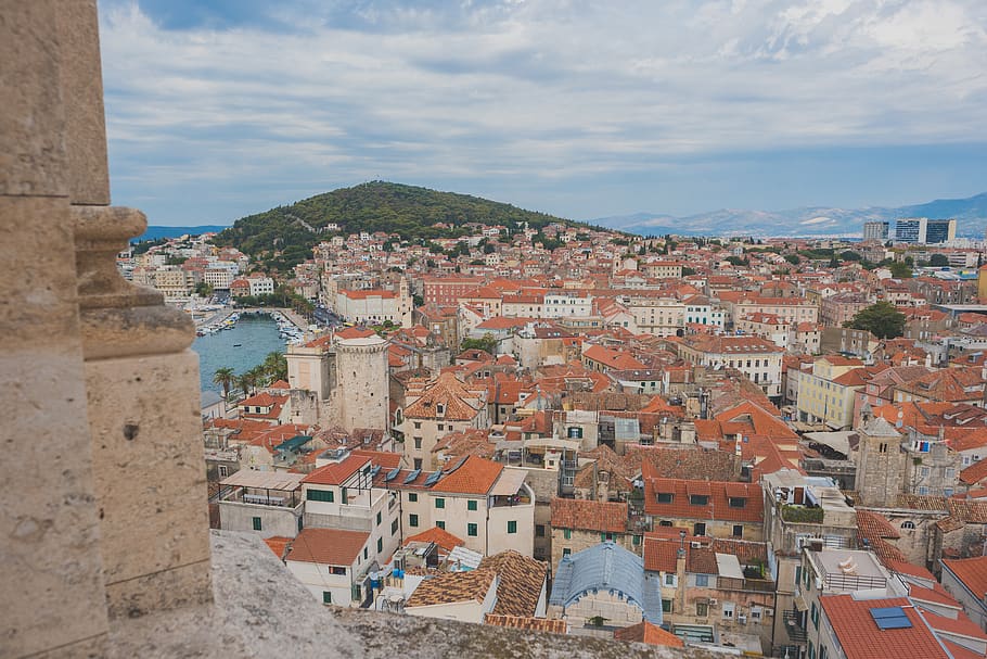 croatia, split, city, town, oldcity, oldtown, sky, panorama
