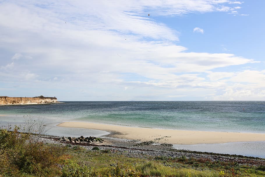 beach, denmark, coast, coastline, water, sea, ocean, sky, cloud - sky HD wallpaper