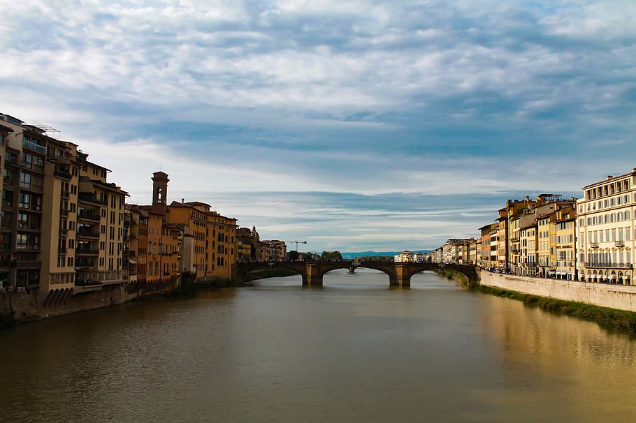 florence, italy, ponte vecchio, nature, river, arno, houses HD wallpaper