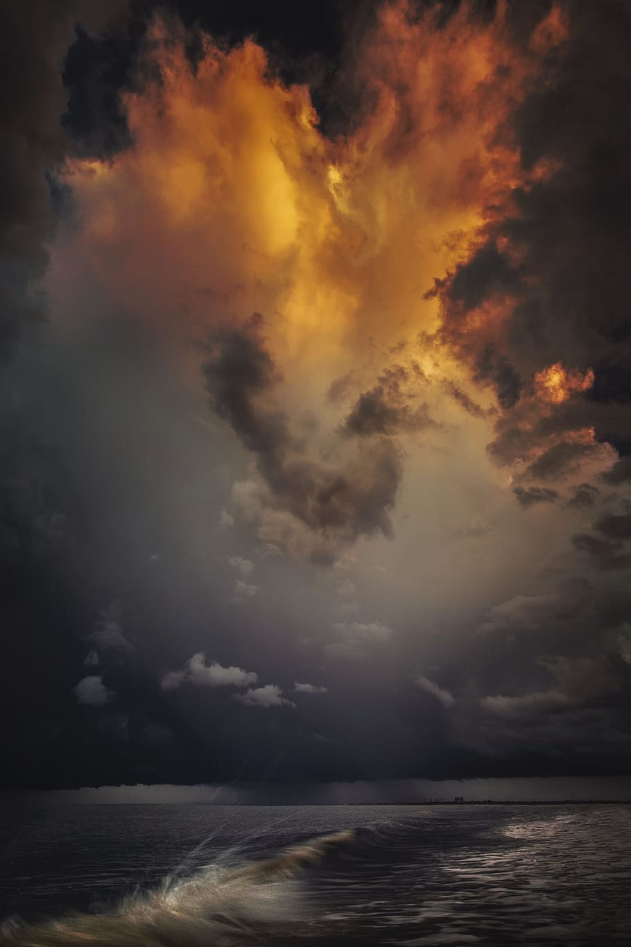 HD wallpaper: blue sea under orange cloudy sky, water, long exposure,  nature | Wallpaper Flare