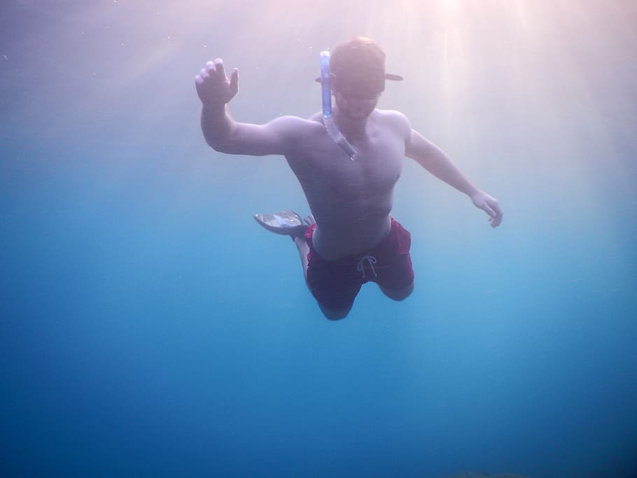 italy, sardinia, water, sea, diver, diving, apnea, underwater, HD wallpaper