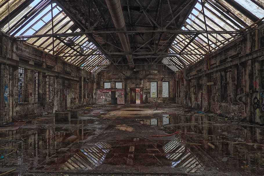 lost places, factory, pforphoto, industry, hall, abandoned, HD wallpaper