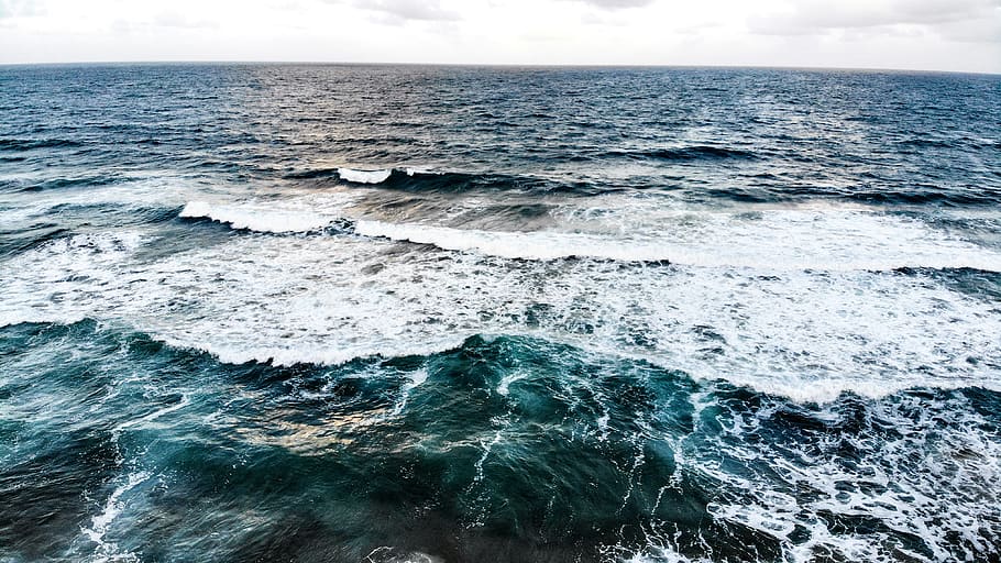 green ocean waves, outdoors, nature, water, sea, sea waves, beach HD wallpaper
