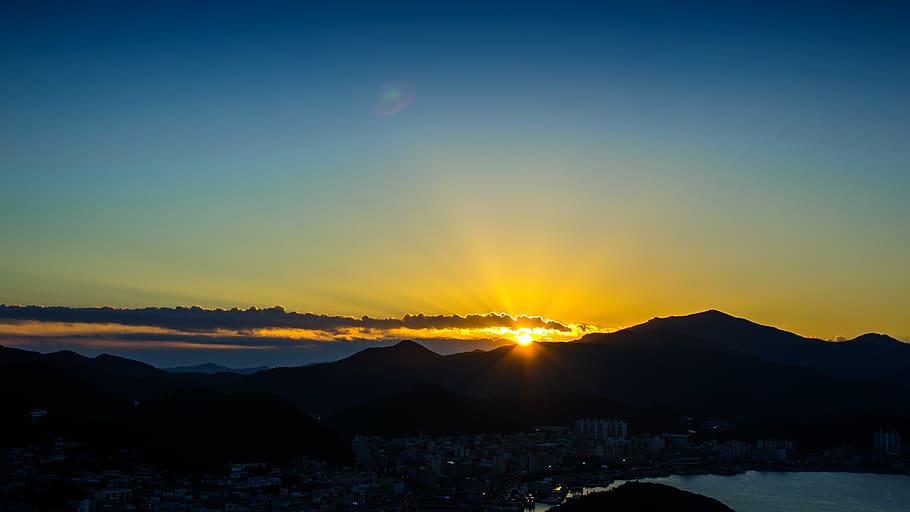 sunset, cloud, wando, south korea, sky, landscape, mood, evening, HD wallpaper