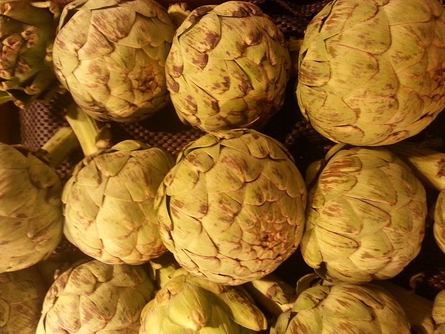 artichokes, vegetable, display, green, store, food, food and drink HD wallpaper