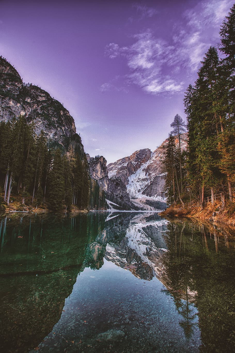 Mountain And Trees Reflection, adventure, clouds, dawn, daylight HD wallpaper