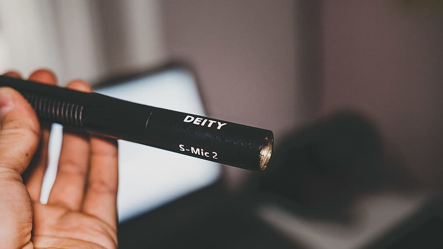 black Deity vaporizer, mic, shotgunmic, boommic, microphone, hand HD wallpaper