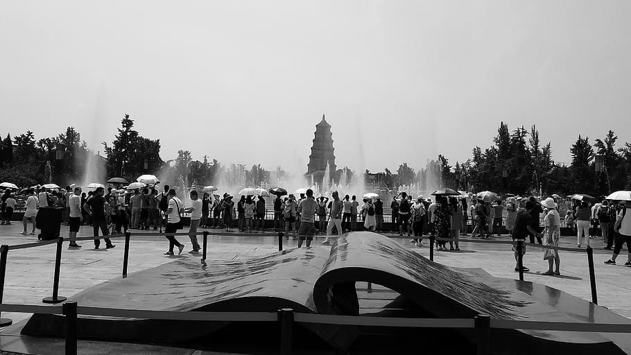 landscape, black, large group of people, crowd, real people HD wallpaper